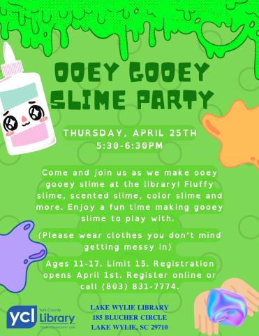 Ooey Gooey Slime Party Flyer