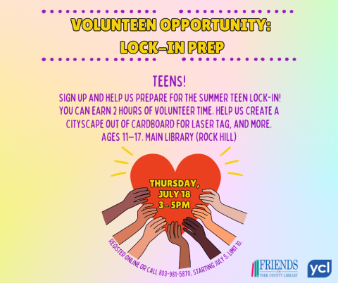 VolunTeen Opportunity: Lock-In Prep