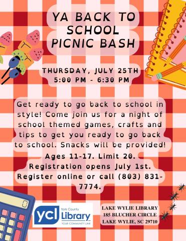 YA Back to School Picnic Bash Flyer