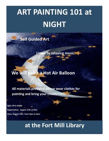 Art Painting 101 at Night We will paint a Hot Air Balloon