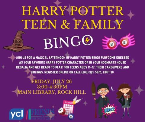 Harry potter Teen & Family Bingo