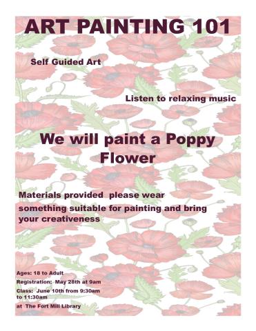Art Painting 101 a Poppy Flower