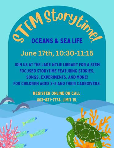 Join us at the Lake Wylie Library for a STEM focused storytime featuring stories, songs, experiments, and more! For Children Ages 3-5 and Their caregivers.