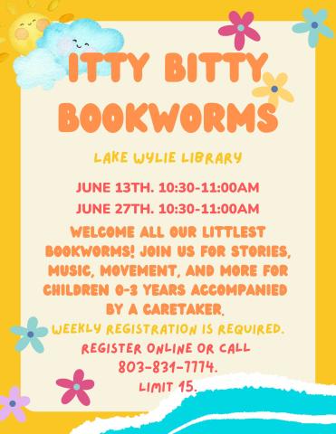 Welcome all our littlest bookworms! Join us for stories, music, movement, and more for children 0-3 years accompanied  by a caretaker. 
