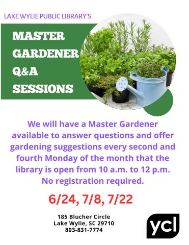 master gardener Q&A flyer