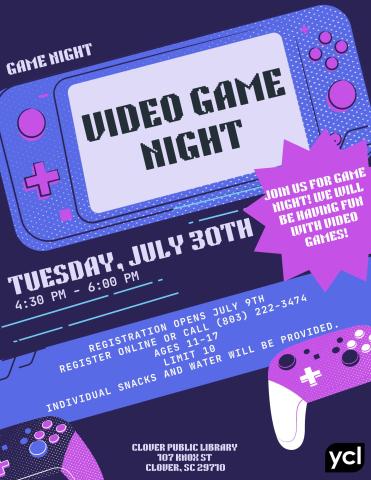 Video Game, Game Night Flyer