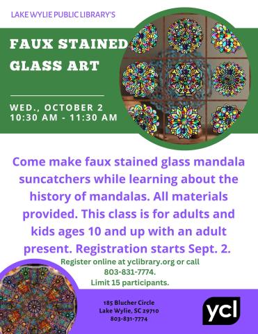 faux stained glass flyer