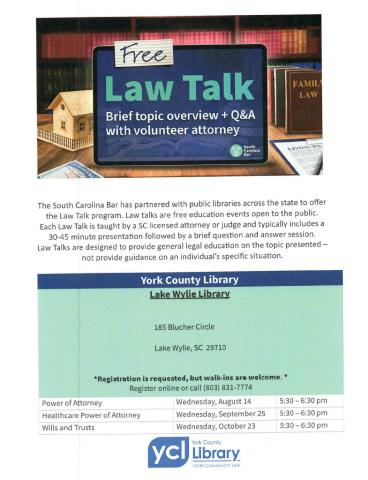 Law Talk flyer