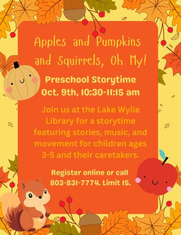 Join us at the Lake Wylie Library for a storytime featuring stories, music, and movement for children ages 3-5 and their caretakers.