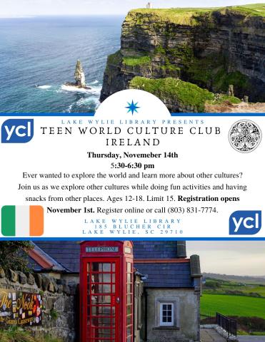 Young Adult World Culture Club Ireland Flyer