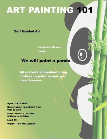 Art Painting 101 will paint a Panda Bear