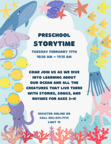 Preschool STEM Storytime: Oceans and Sea Life