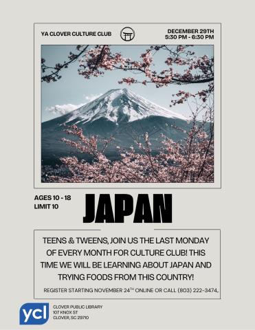 YA Clover Culture Club Japan Flyer