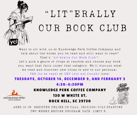 "Lit"erally Our Book Club flyer
