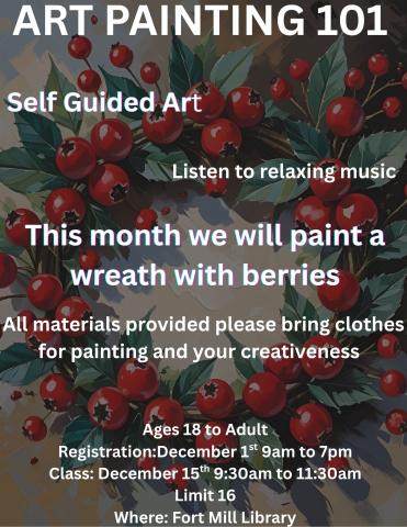 Art Painting 101 will paint a berry wreath