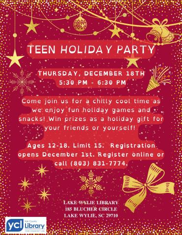 12182025 Teen Holiday Party Flyer