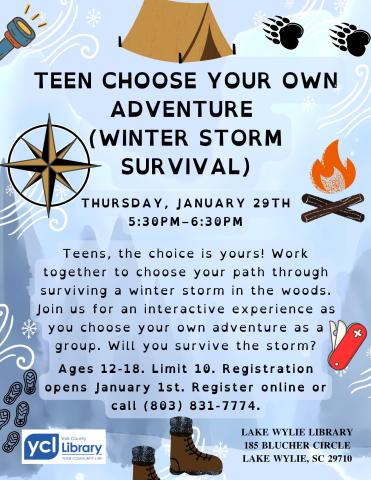 1292026 Teen Choose Your Own Adventure (Winter Storm Survival) Flyer