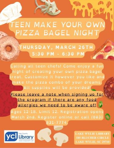 3262026 Teen Make Your Own Pizza Bagel Night Flyer