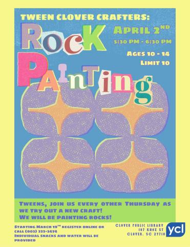 Tween Clover Crafters Rock Painting Flyer