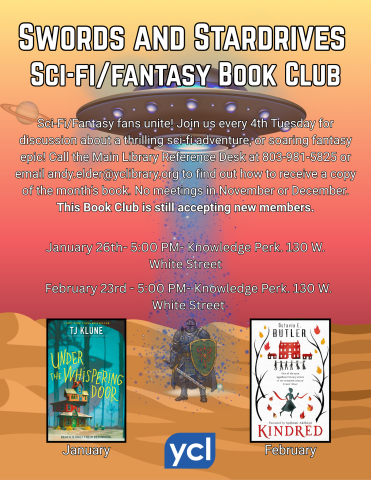 Flyer for Swords and Stardrives Book Club