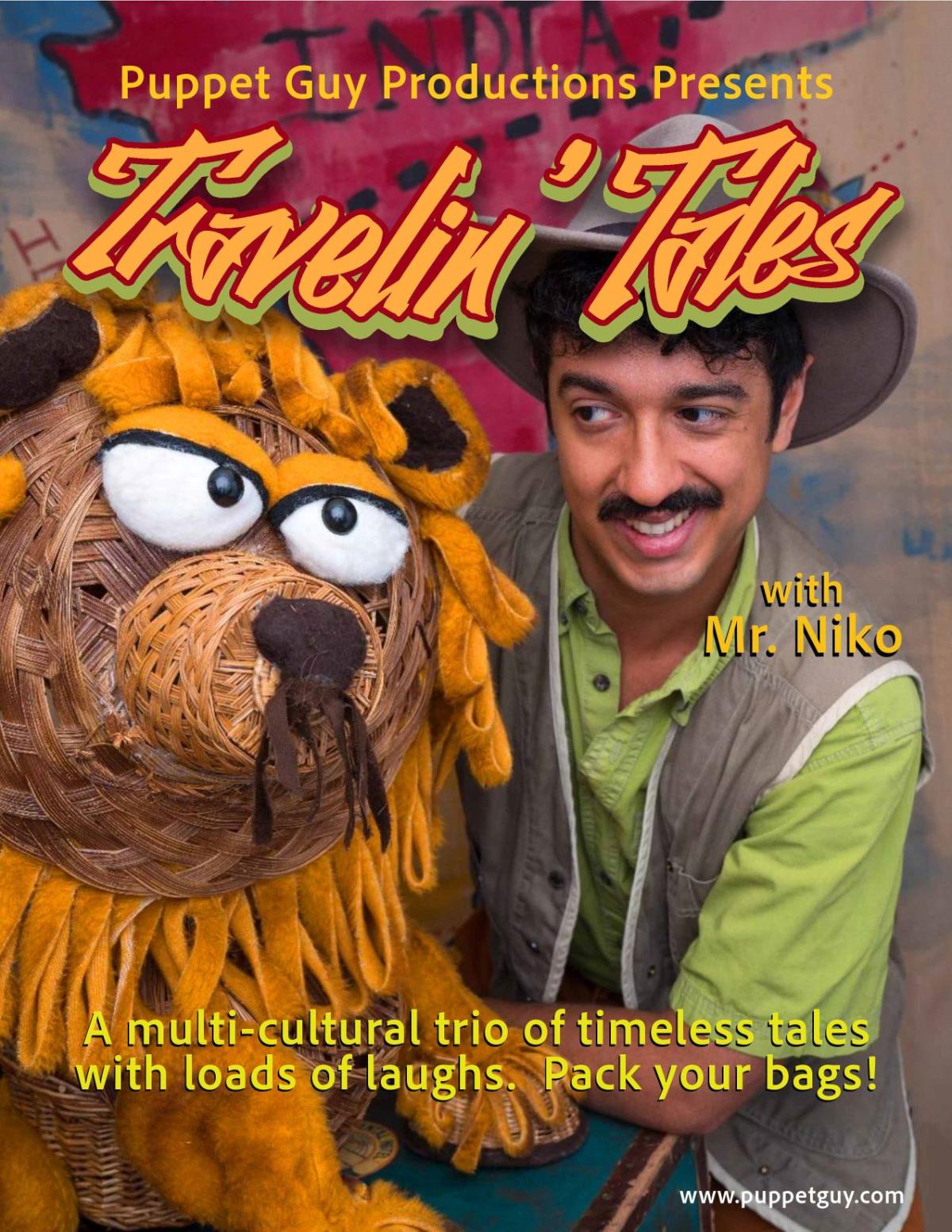 Pack your bags and fasten your seatbelts! This enchanting trio of timeless tales is a multi-cultural performance delivering messages of honesty, anti-bullying, and that being bigger doesn't make you more important.   All ages, accompanied by an adult. Registration is not required but seating is available on a First Come, First Serve basis.   For more information about Puppet Guy Productions, visit Puppet Guy.