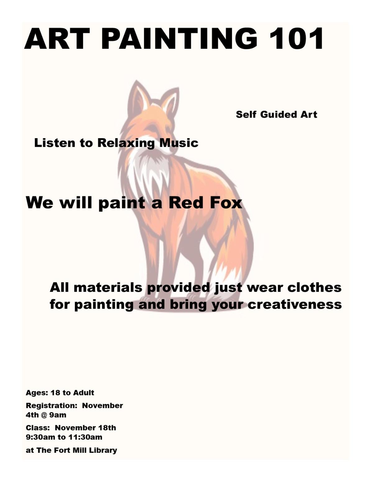 Art Painting 101 We will paint a Red Fox