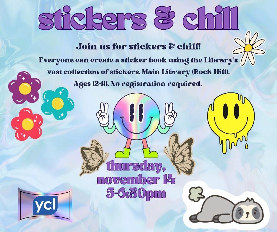 Stickers & Chill flyer