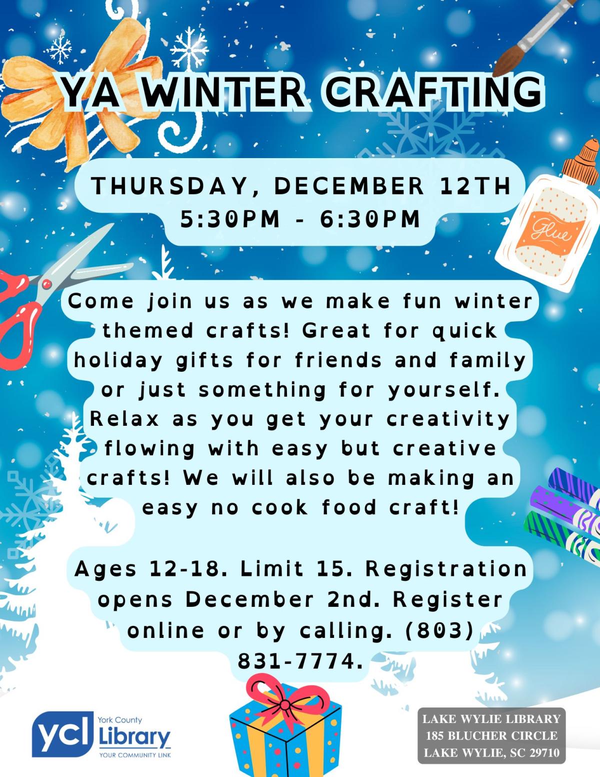 winter crafting flyer