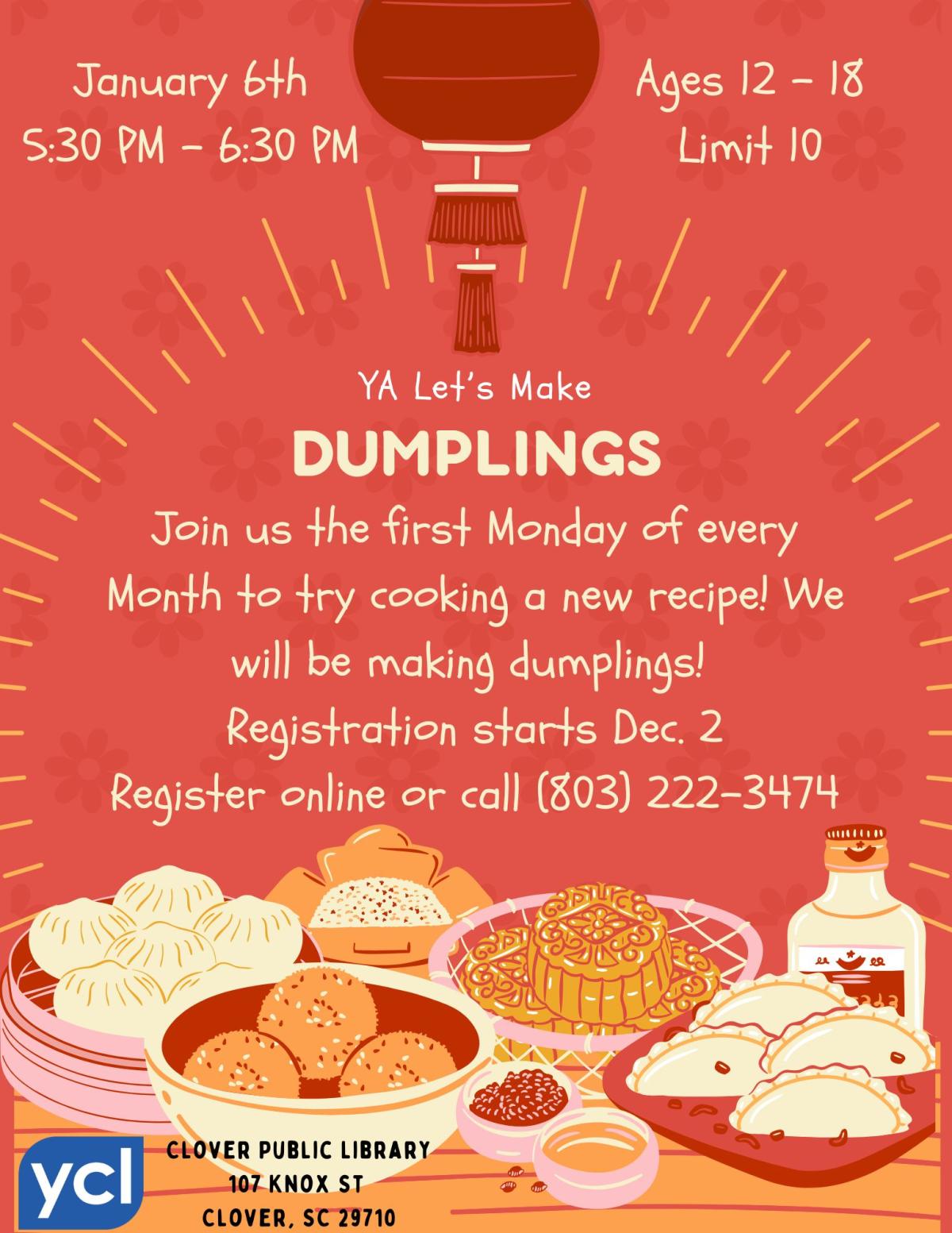 YA Let's Make Dumplings Flyer