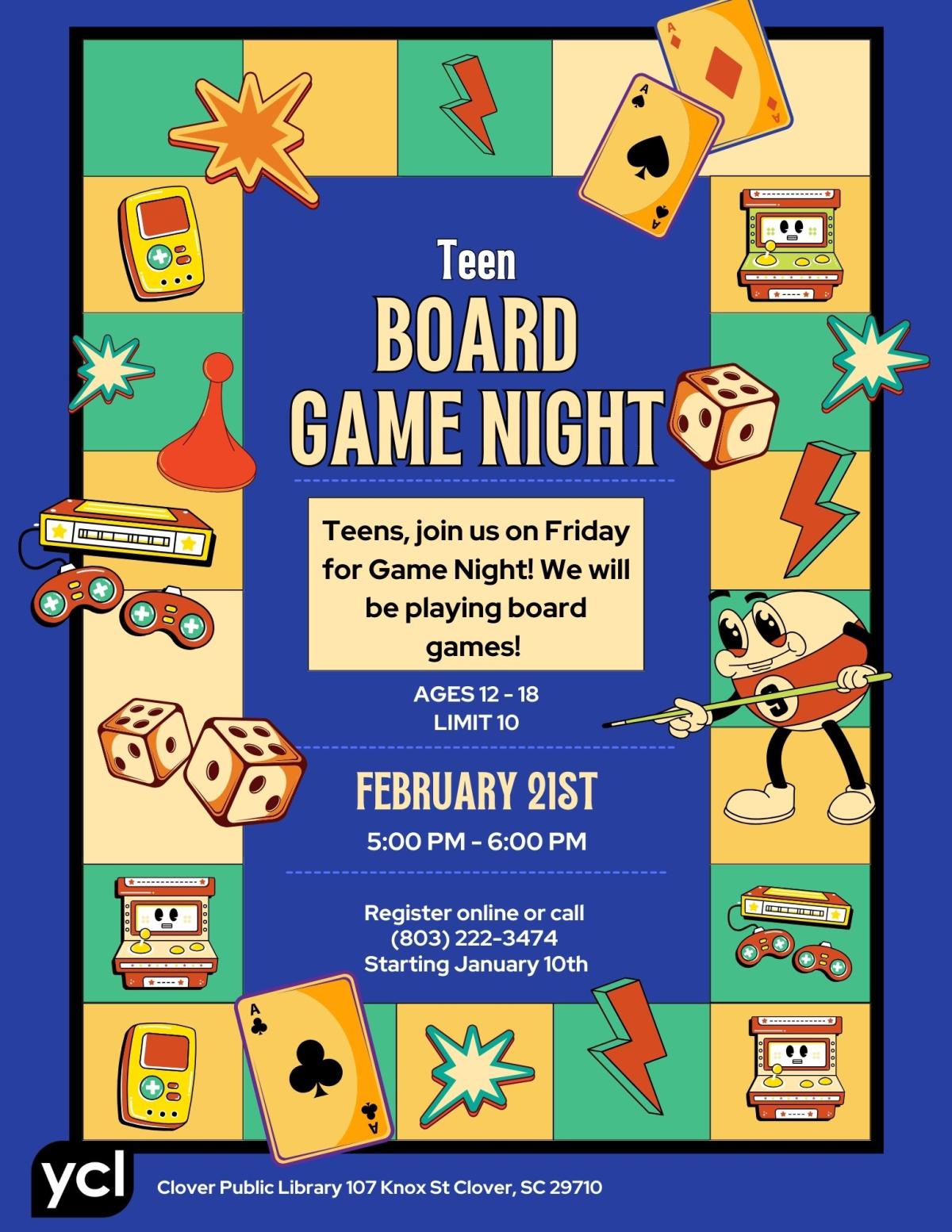 Teen Game Night Flyer