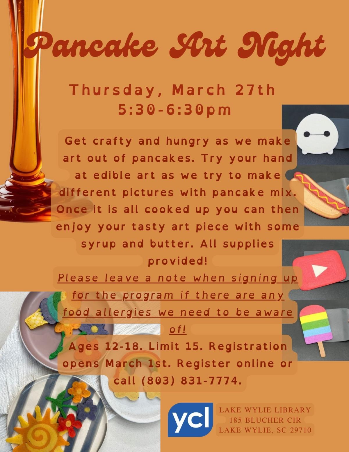 pancake art night flyer