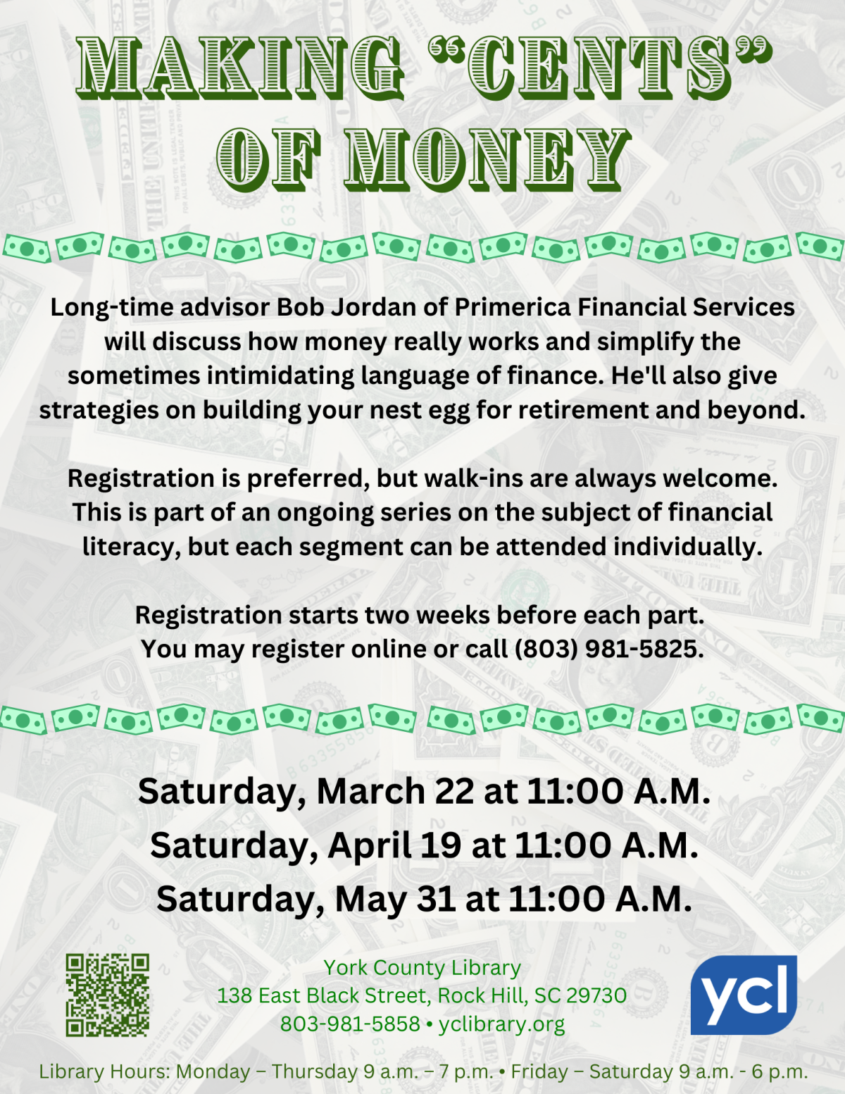 Making "Cents" of Money flyer