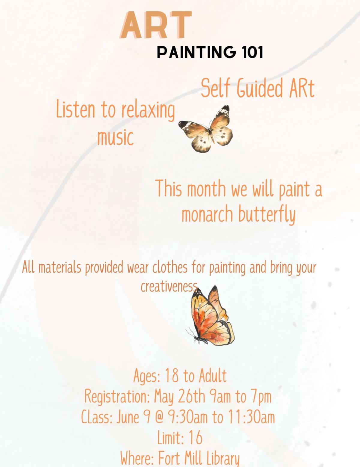 Art Painting 101 painting a monarch butterfly