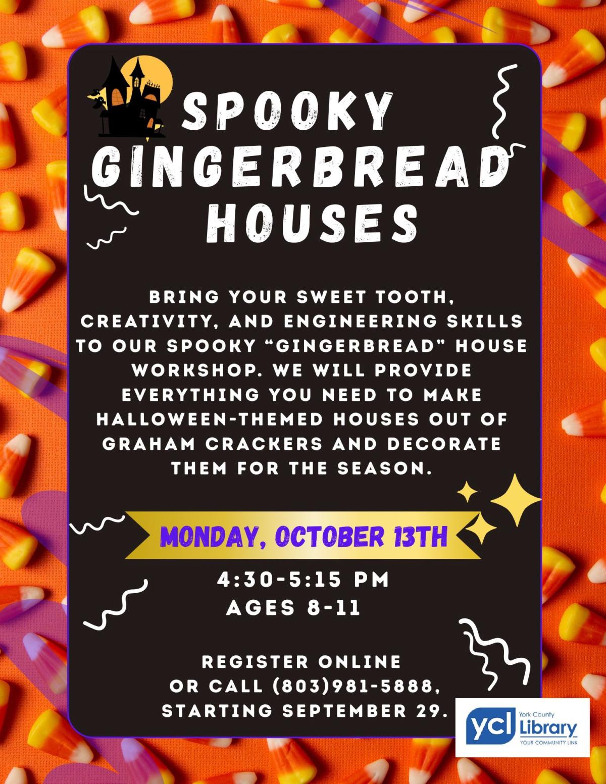 Candy background with program information in the middle.  