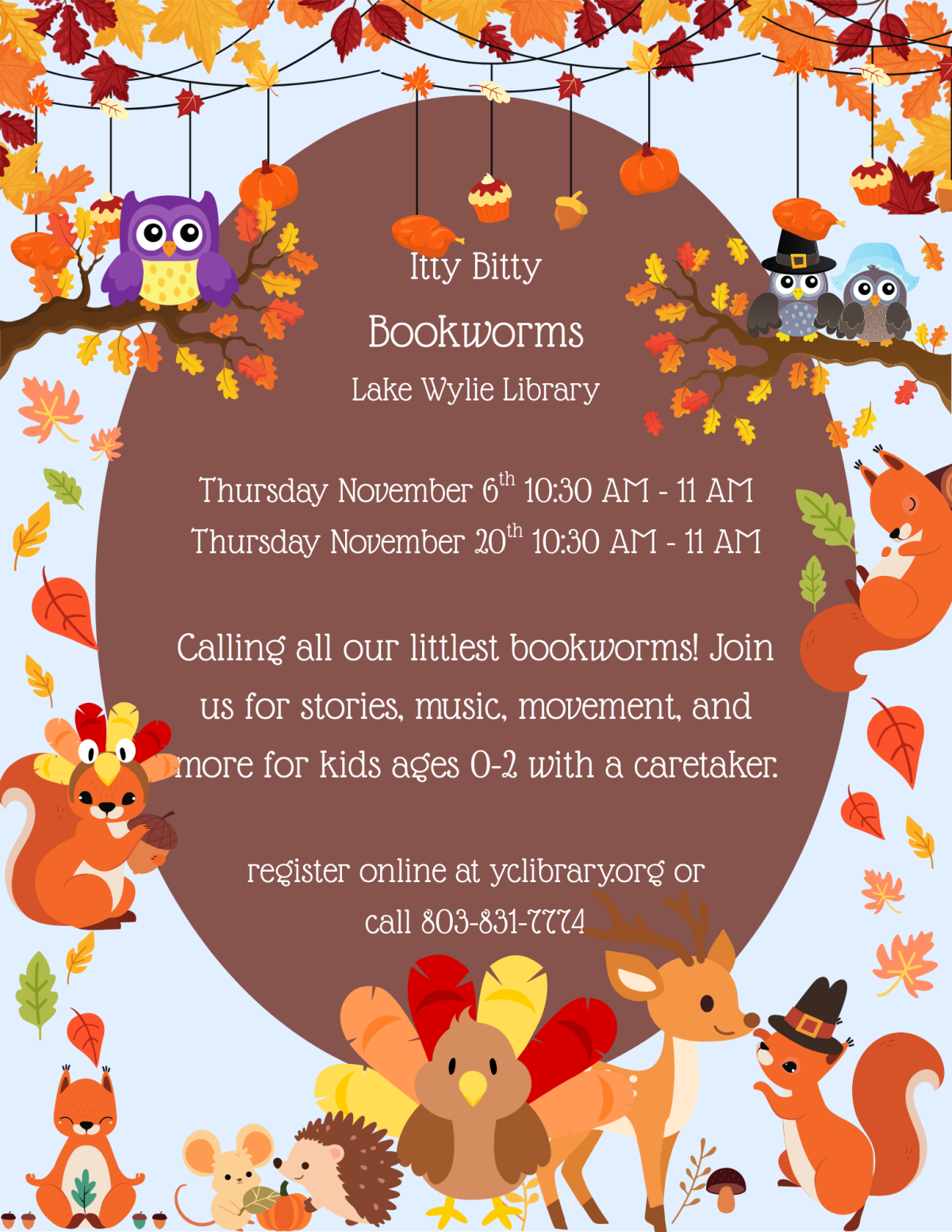 Itty Bitty Bookworms Poster: November