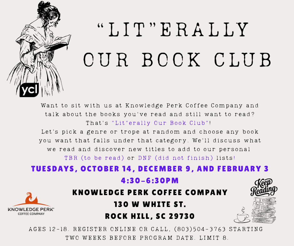 "Lit"erally Our Book Club flyer