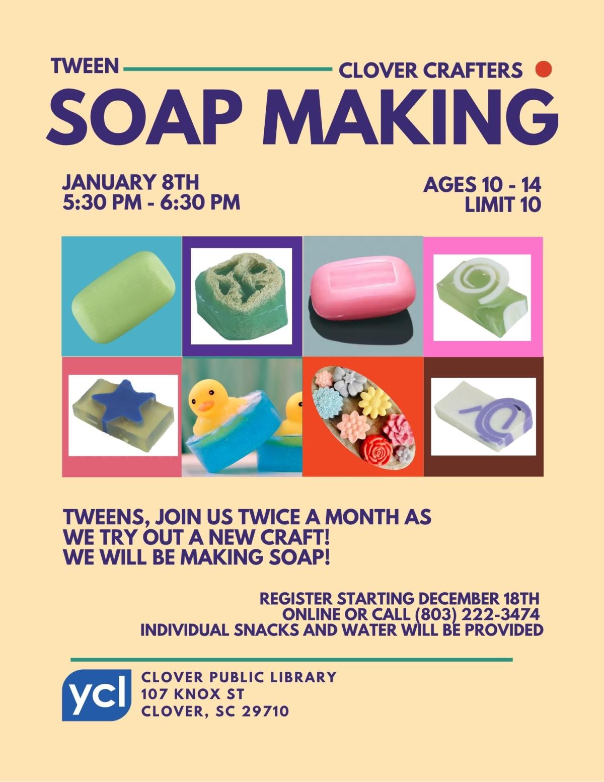 Tween Clover Crafters Soap Making Flyer